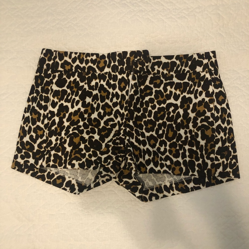 JCREW shorts in leopard print